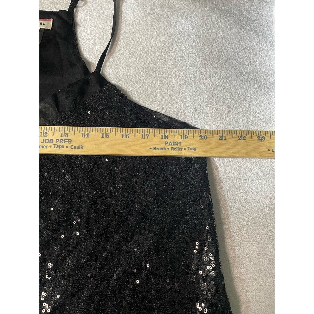 Andree by Unit Black Sequin Tank Top Women's Size Large Racerback Lined - Picture 4 of 8